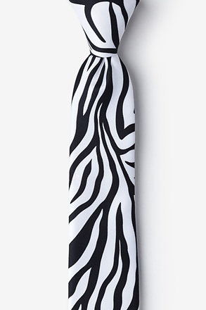 _Zebra Animal Print Black Tie For Boys_