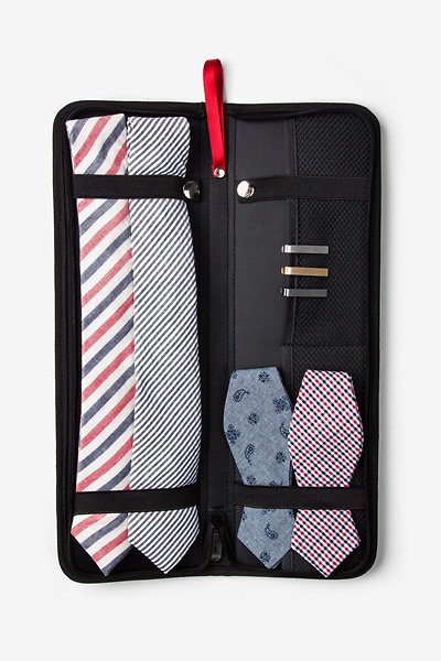 Black Nylon Tie & Accessory Travel Tie Case