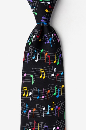 Musical Rainbow Black Tie