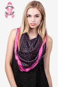 Black Pink Ribbon for Breast Cancer Awareness Scarf Photo (2)