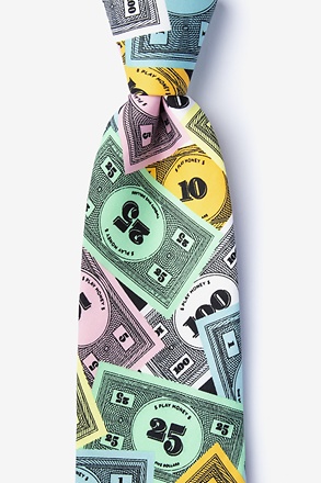 Play Money Black Extra Long Tie