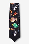 Tropical Fish Black Extra Long Tie Photo (1)