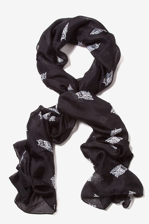 _Black What A Hoot Scarf_