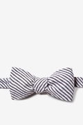 Black Seersucker Stripe Self-Tie Bow Tie Photo (0)