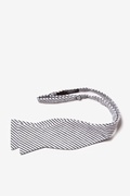 Black Seersucker Stripe Self-Tie Bow Tie Photo (2)