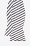 Black Seersucker Stripe Self-Tie Bow Tie Photo (3)