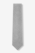 Black Seersucker Stripe Skinny Tie Photo (0)