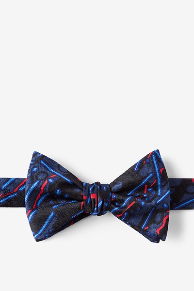 Black Silk Avian Flu Self-Tie Bow Tie