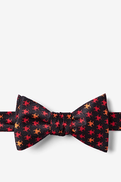 Black Silk Biohazard Self-Tie Bow Tie