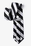 Black and Silver Stripe Extra Long Tie Photo (1)