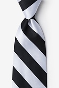 Black and Silver Stripe Extra Long Tie Photo (0)