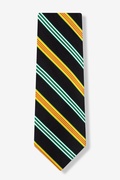 Black and Yellow Repp Stripe Extra Long Tie Photo (0)