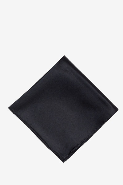 Black Silk Black Pocket Square