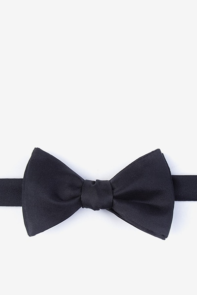 Black Silk Black Self-Tie Bow Tie