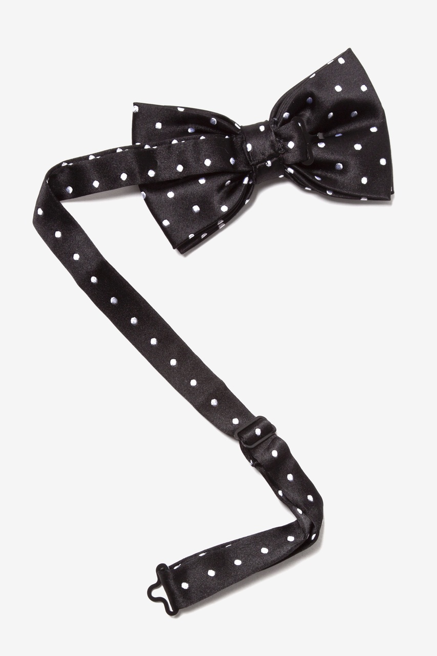 Black with White Dots Pre-Tied Bow Tie Photo (1)