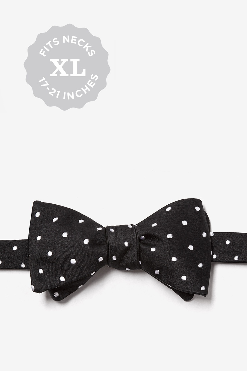 Black with White Dots Self Tie Bow Tie