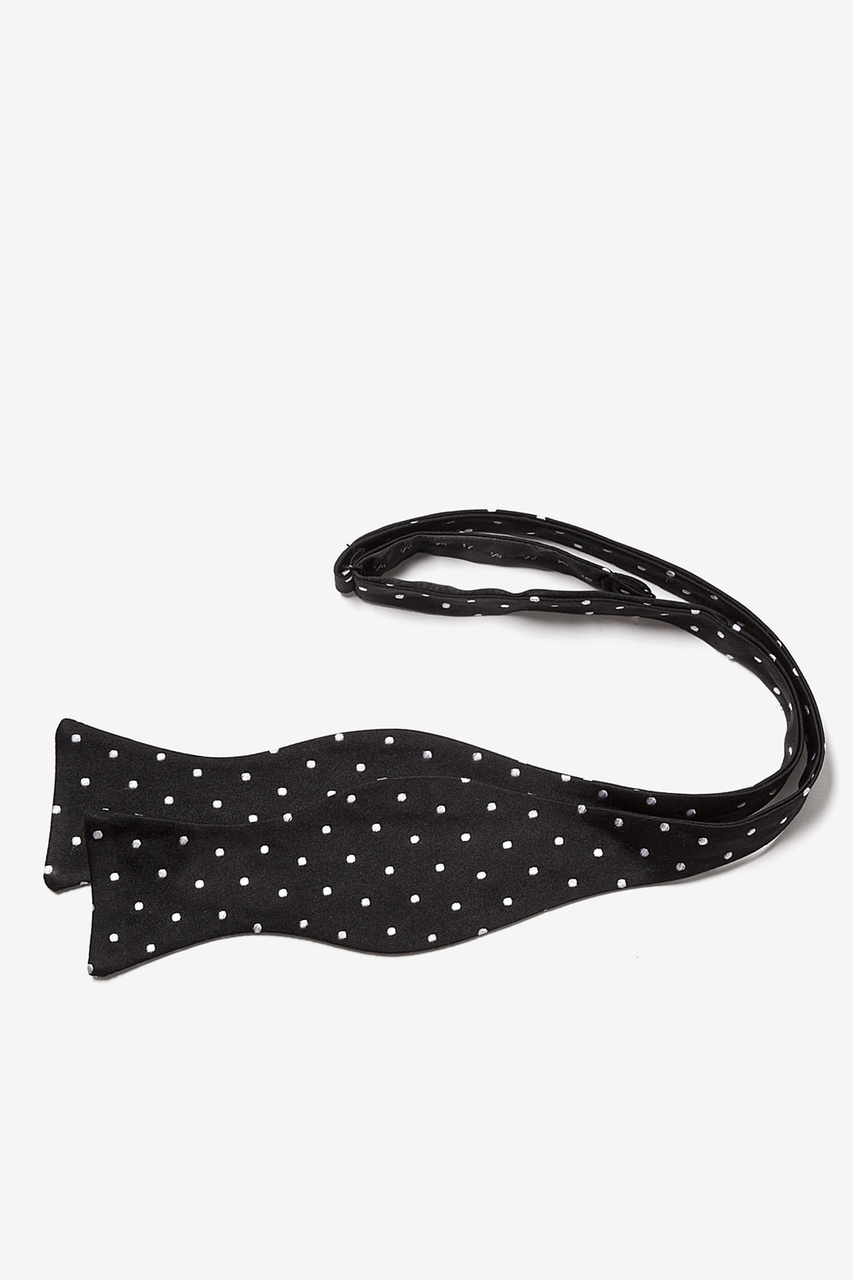 Black with White Dots Self Tie Bow Tie