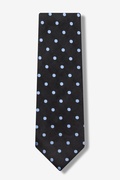 Blue Polka Dot Black Extra Long Tie Photo (0)