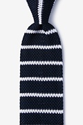 Briton Stripe Black Knit Tie Photo (0)