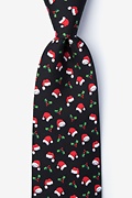 Christmas Caps Black Extra Long Tie Photo (0)