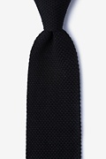 Classic Solid Black Knit Tie Photo (0)