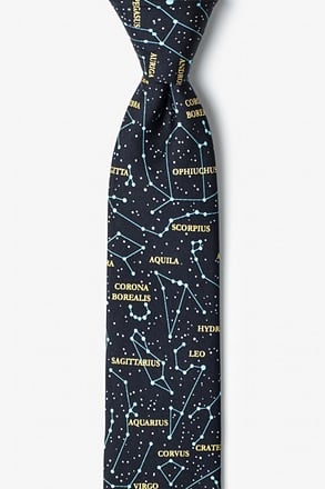 _Connect the Dots Black Skinny Tie_