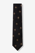 Fleur De Lis Black Skinny Tie Photo (0)
