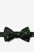 Green Polka Dot Black Self-Tie Bow Tie Photo (0)