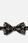 Hanukkah Menorah and Star Black Pre-Tied Bow Tie Photo (0)