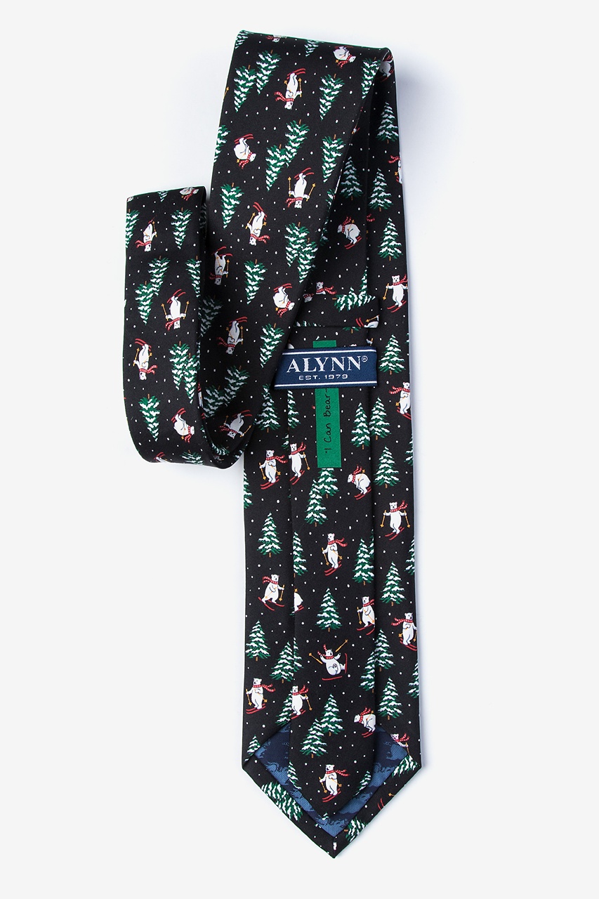 Black I Can Bear-ly Ski Tie | Holiday Bear Tie | Ties.com