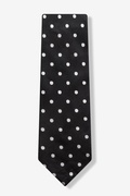Ivory Polka Dot Black Extra Long Tie Photo (1)