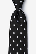 Ivory Polka Dot Black Extra Long Tie Photo (0)