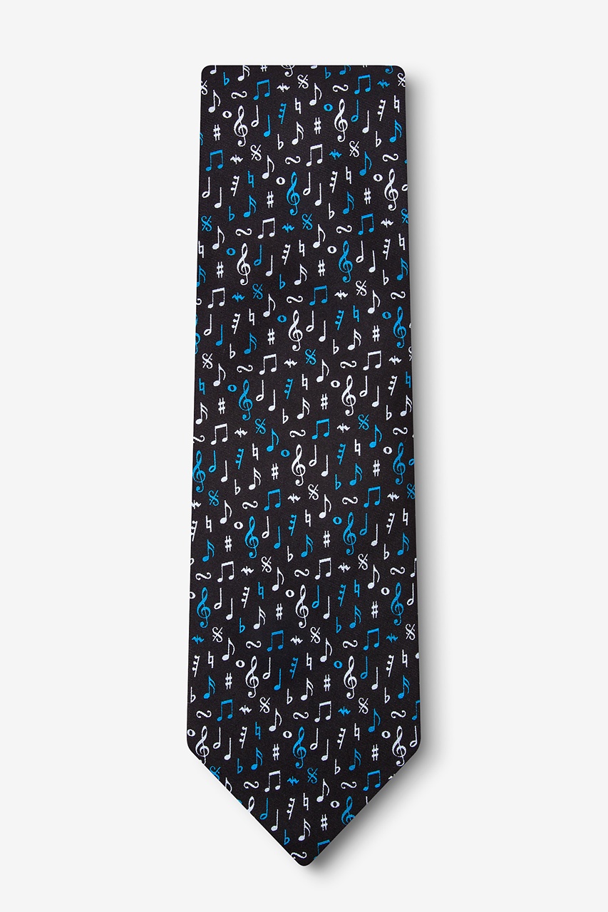 Music Notes Black Silk Tie | Music Neckties | Alynn