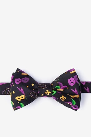 Mardi Gras Masquerade Black Self-Tie Bow Tie