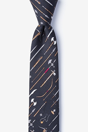 _Medieval Weaponry Black Skinny Tie_