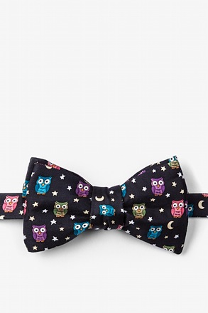 Night Owl Black Self-Tie Bow Tie