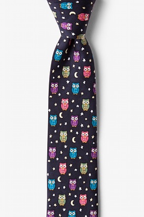 _Night Owl Black Skinny Tie_