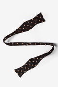 Orange Polka Dot Black Self-Tie Bow Tie Photo (1)