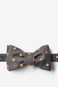 Orange Polka Dot Black Self-Tie Bow Tie Photo (0)