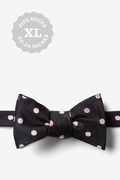 Pink Polka Dot Black Self-Tie Bow Tie Photo (0)