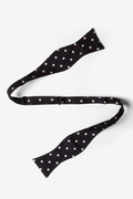 Pink Polka Dot Black Self-Tie Bow Tie Photo (1)