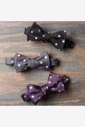 Pink Polka Dot Black Self-Tie Bow Tie Photo (1)