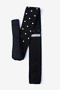 Polka Dot Black Knit Skinny Tie Photo (1)