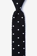 Polka Dot Black Knit Skinny Tie Photo (0)