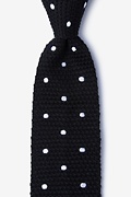 Polka Dot Black Knit Tie Photo (0)