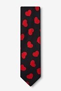 Red Hearts Black Extra Long Tie Photo (1)