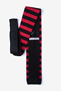 Rugby Stripe Black Knit Tie Photo (1)