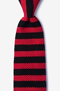 Rugby Stripe Black Knit Tie Photo (0)