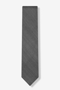 Solid Stitch Black Skinny Tie Photo (0)