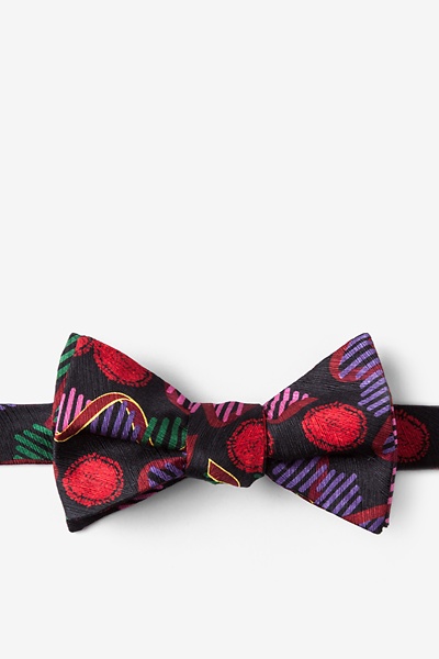Black Silk Swine Flu H1N1 Self-Tie Bow Tie